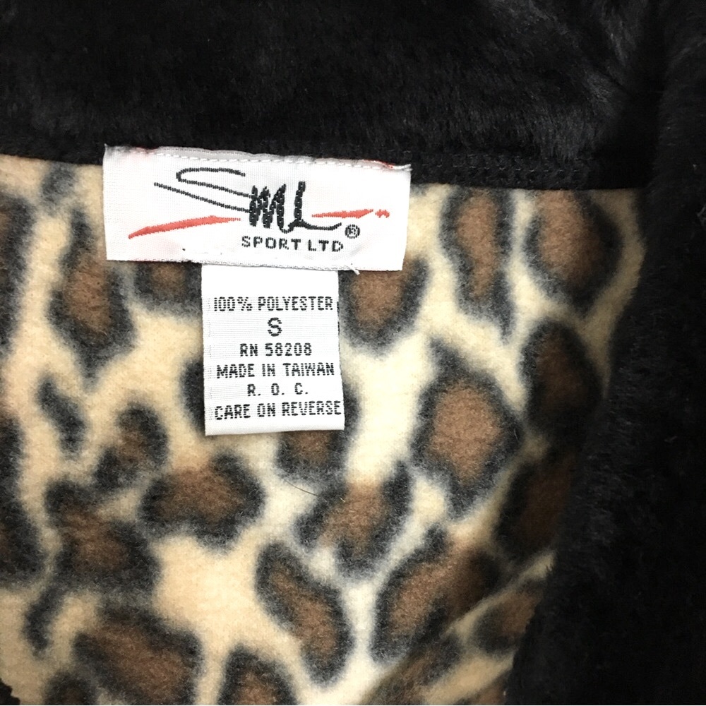 ML Sport Leopard zip Jacket Fur Collar Size S - Picture 3 of 4